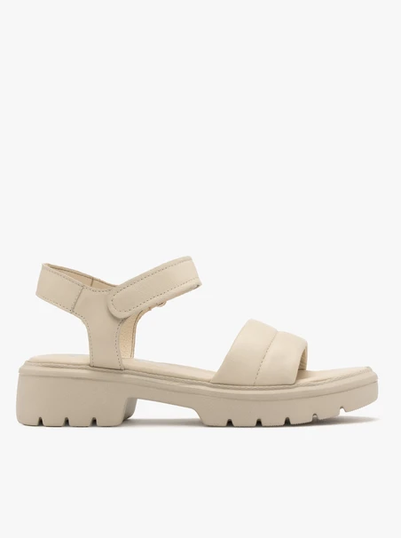 Cremefarbene Sandalen mit Klettverschluss