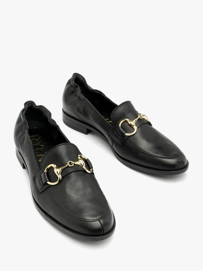 Black loafers with gold ornament (duplicate)