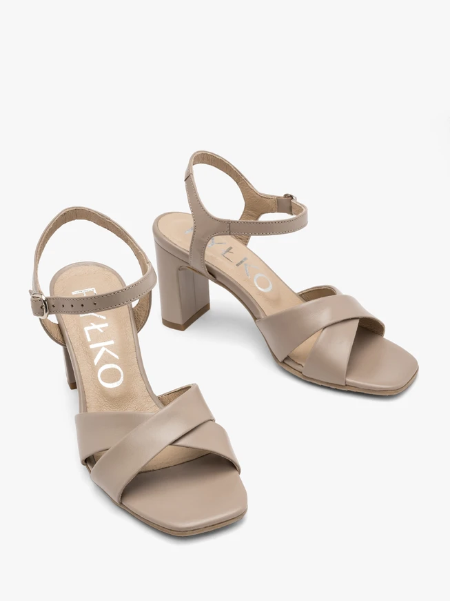Beige heeled sandals