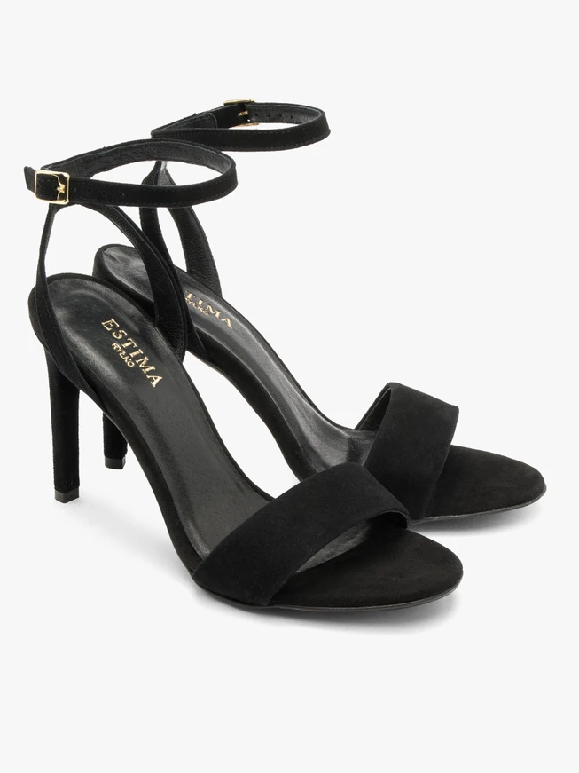 Schwarze hohe Stiletto-Sandalen