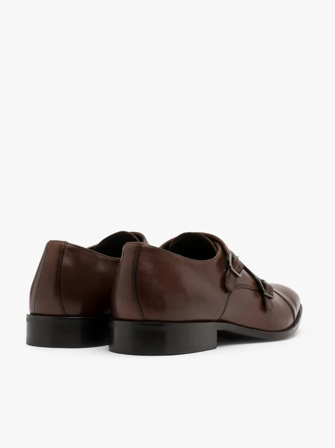 Brown men’s shoe with monk strap