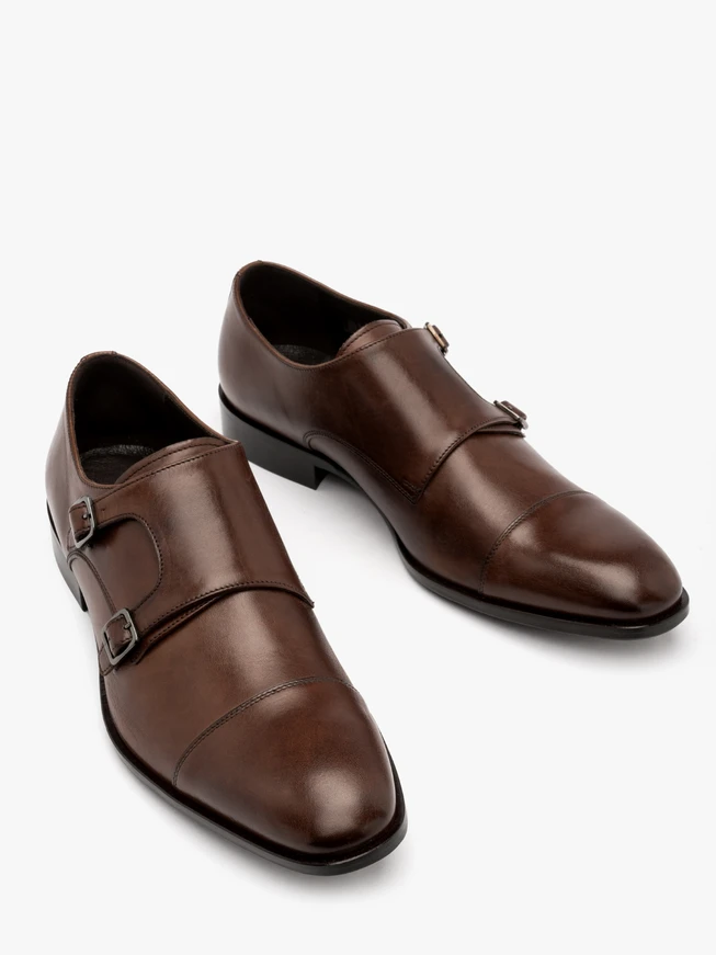 Brown men’s shoe with monk strap