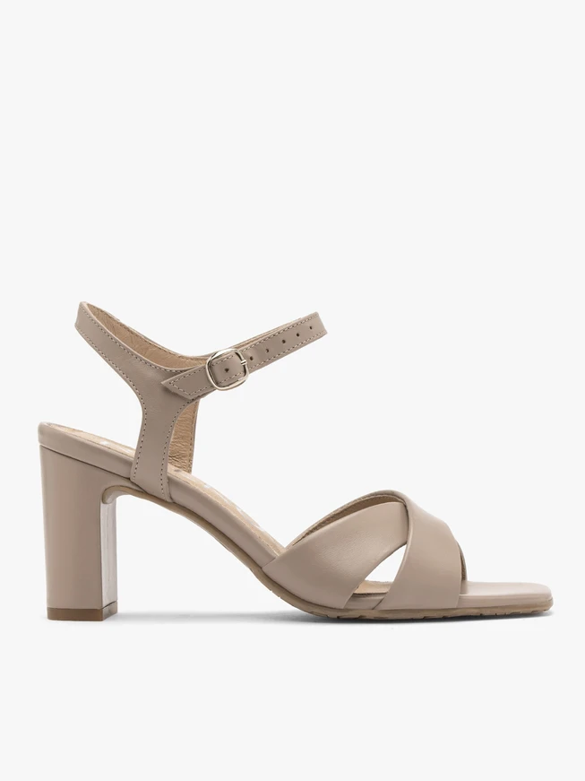 Beige heeled sandals