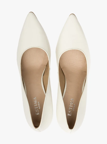 Cream stiletto pumps