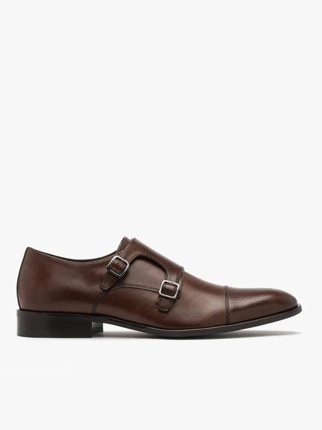 Brown men’s shoe with monk strap
