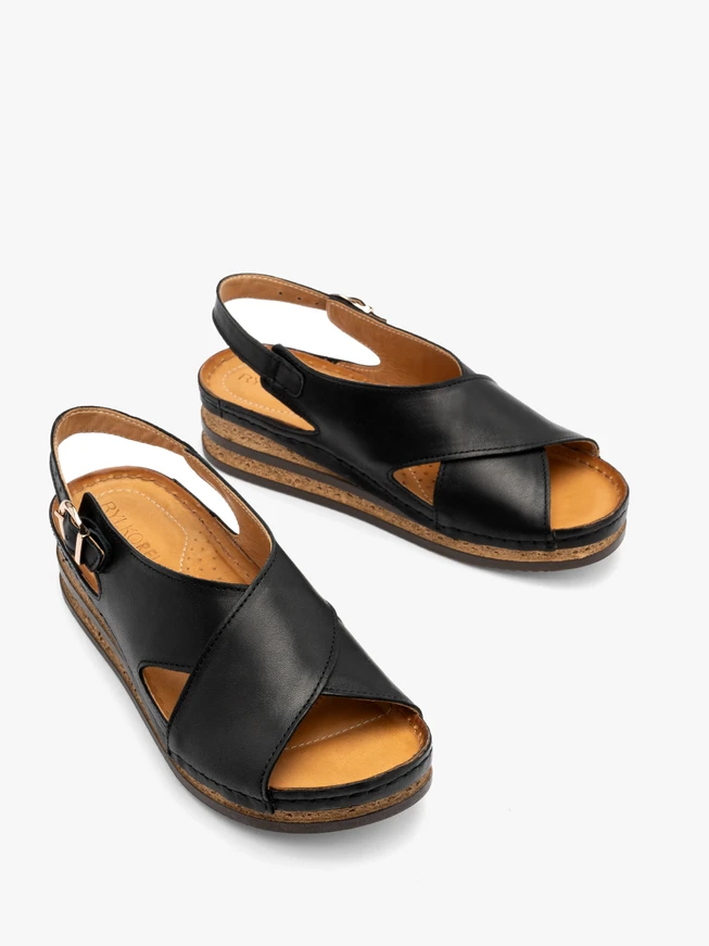 Schwarze Plateausandalen