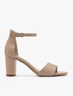 Beigefarbene Sandalen mit integriertem Absatz