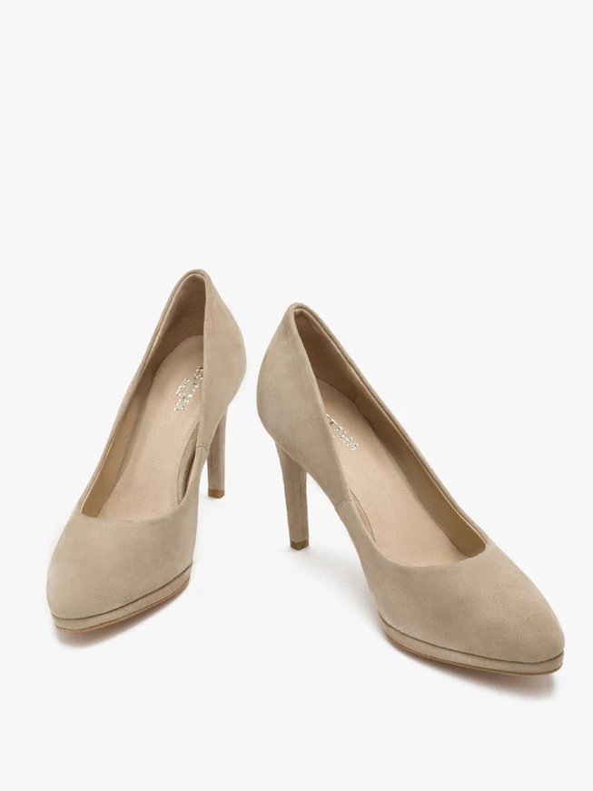 Beigefarbene Stiletto-Pumps
