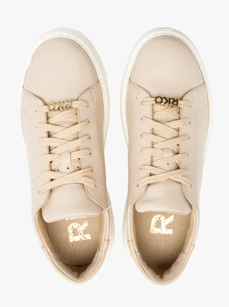 Beige sporty shoes with gold detail