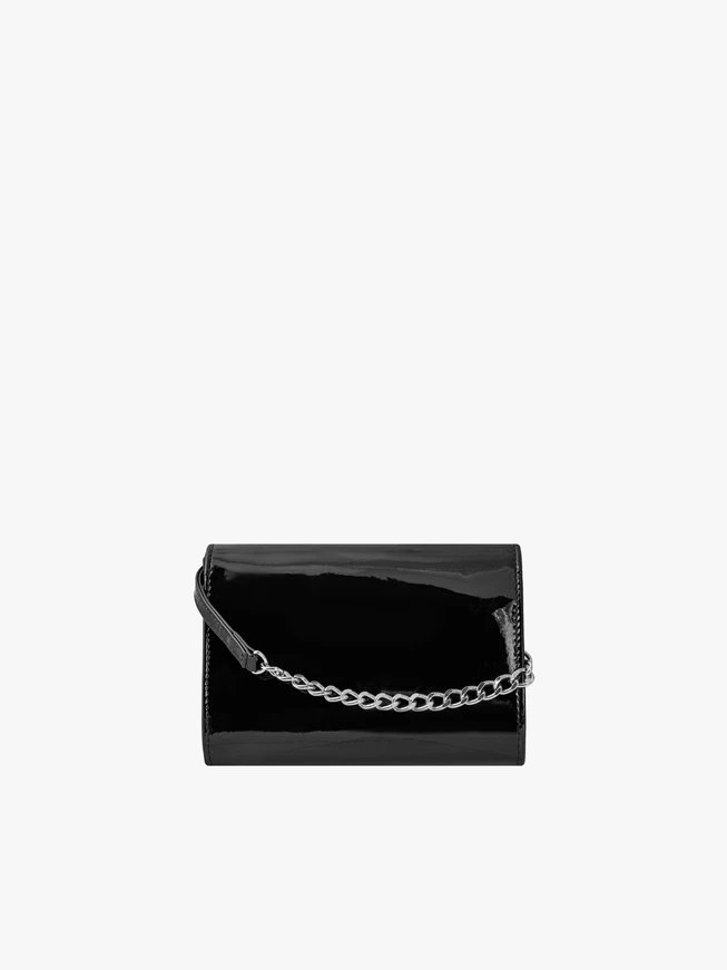 Schwarz lackierte Handtasche