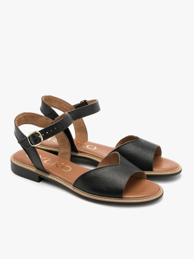 Schwarze Sandalen mit verziertem Schaft