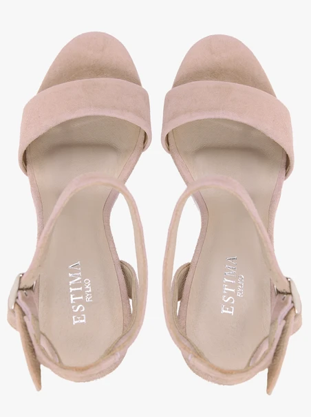 Powder pink high stiletto sandals