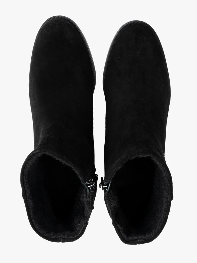 Schwarze Velourslederstiefel