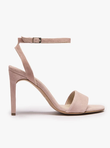 Powder pink high stiletto sandals