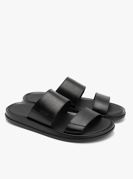 Schwarze Herren-Flip-Flops mit geprägtem Logo