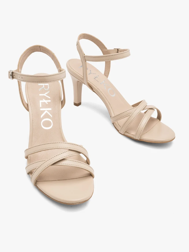 Beige stiletto sandals