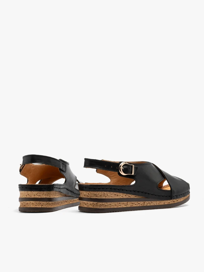 Schwarze Plateausandalen
