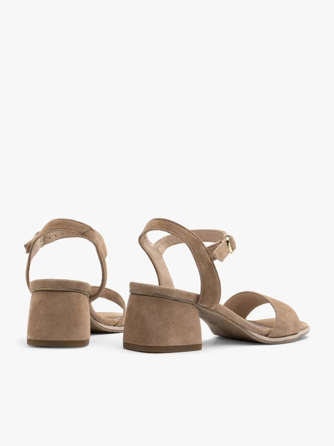 Beige low-heel sandals