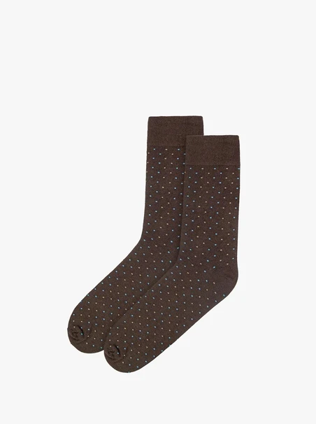 Braune gepunktete Herrensocken