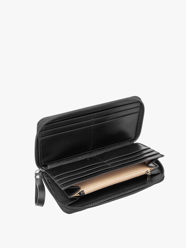 Black women’s wallet with silver details