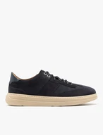 Granatowe półbuty sportowe na kremowym spodzie