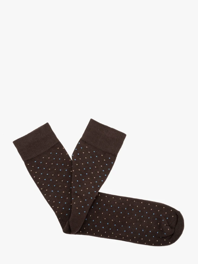 Braune gepunktete Herrensocken