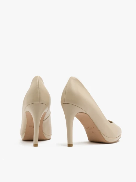 Beige stiletto pumps