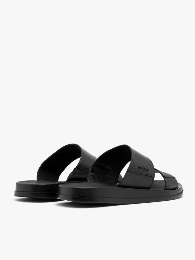 Schwarze Herren-Flip-Flops mit geprägtem Logo