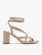 Beigefarbene Flip Flops mit Absatz