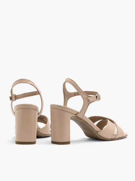 Light beige heeled sandals