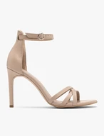 Beigefarbene Sandalen mit dekorativen Riemen