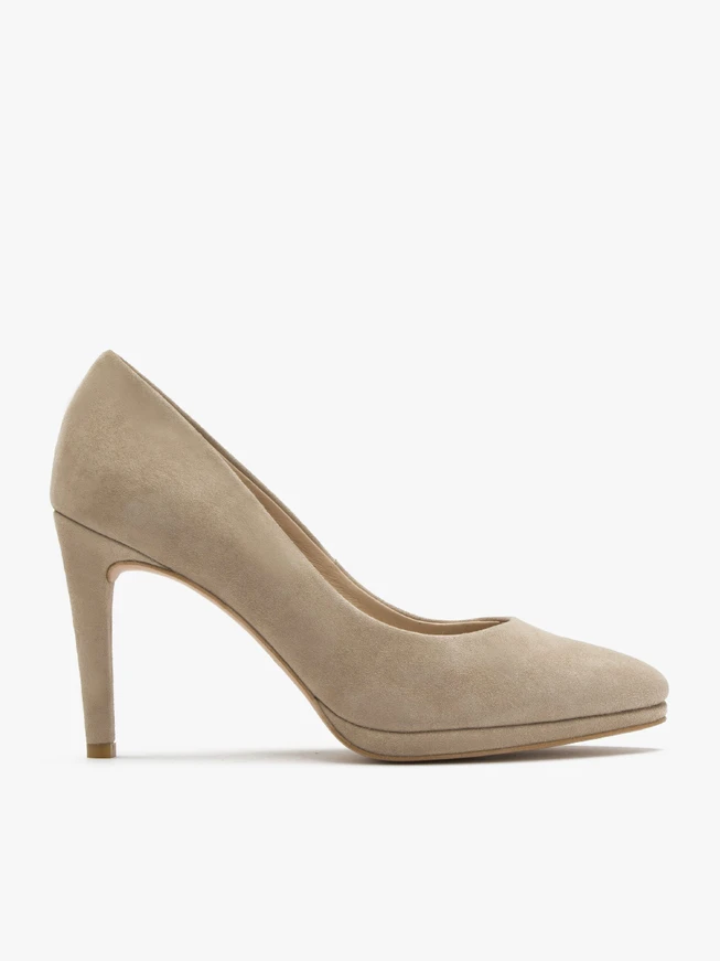 Beigefarbene Stiletto-Pumps