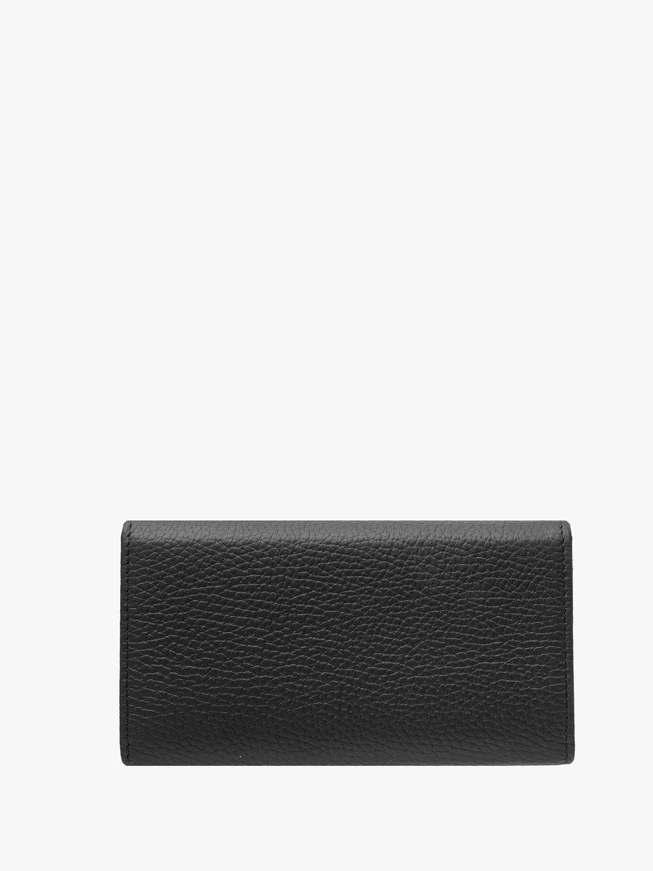 Schwarzes Portemonnaie für Frauen mit silbernen Details