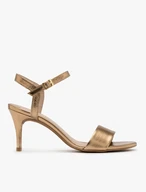 Goldfarbene Stiletto-Sandalen