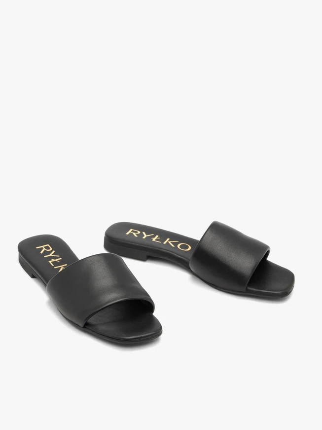 Schwarze Damen-Flip-Flops mit flacher Sohle