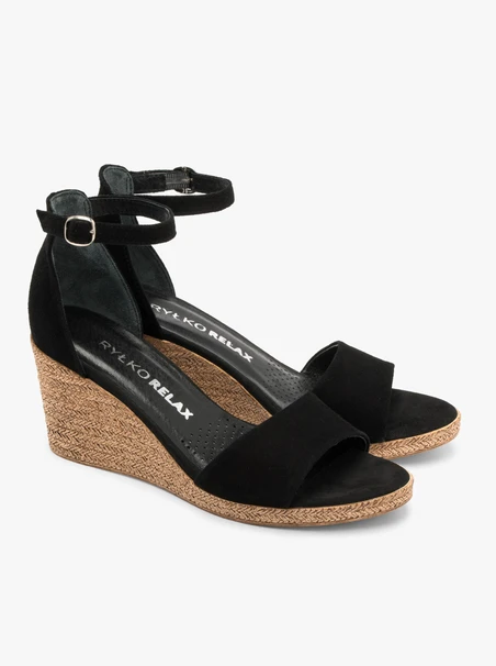 Schwarze Plateausandalen