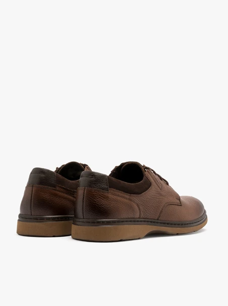 Brauner Herrenhalbschuh mit Gummieinsatz im Schaft