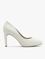 Cremefarbene Stiletto-Pumps