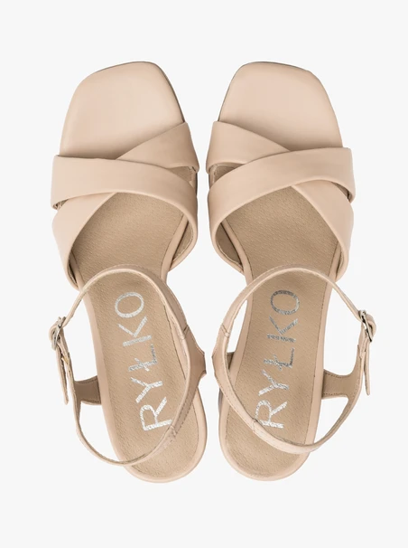 Light beige heeled sandals
