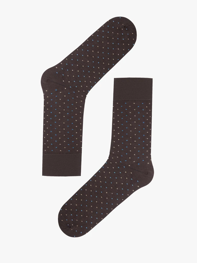 Brown men’s socks with dots