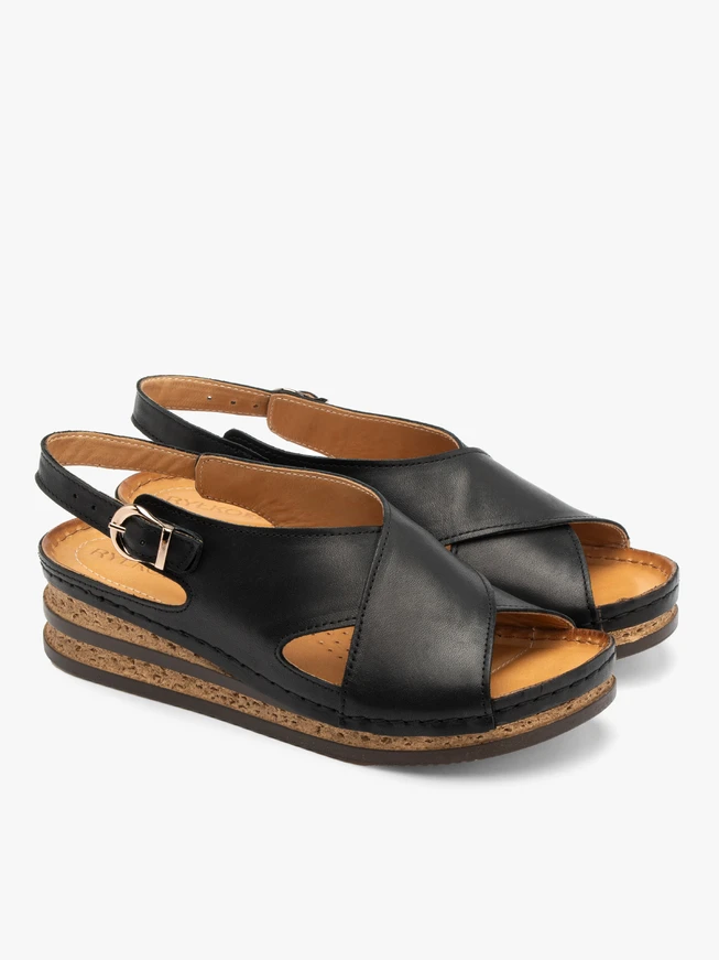 Schwarze Plateausandalen