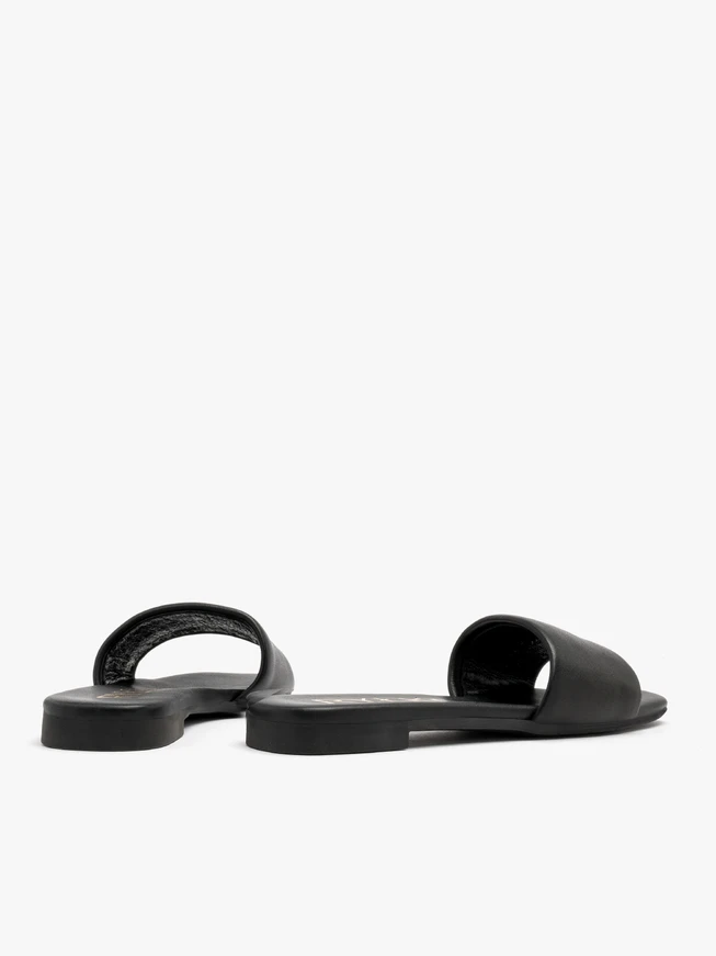 Schwarze Damen-Flip-Flops mit flacher Sohle