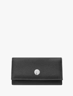 Schwarzes Portemonnaie für Frauen mit silbernen Details