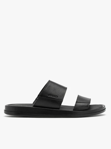 Schwarze Herren-Flip-Flops mit geprägtem Logo
