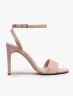 Puderrosa hohe Stiletto-Sandalen