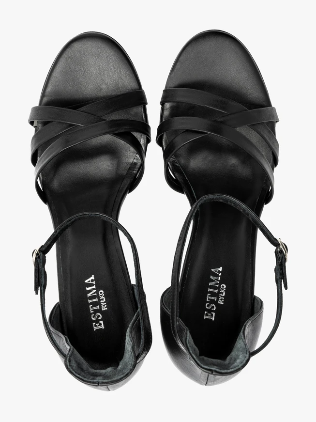 Schwarze Sandalen mit dekorativen Riemen