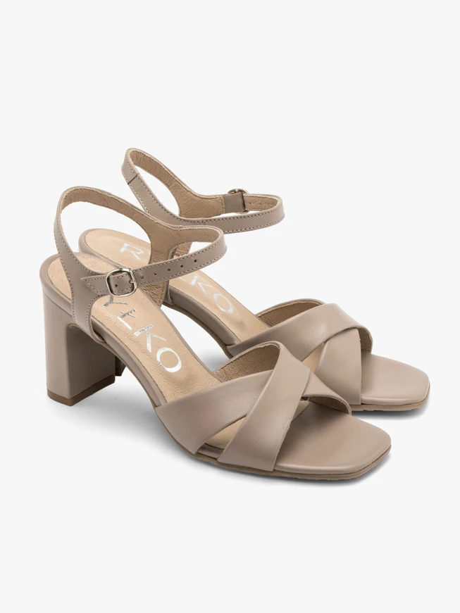 Beige heeled sandals