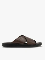 Braune Herren-Flip-Flops mit geprägtem Logo