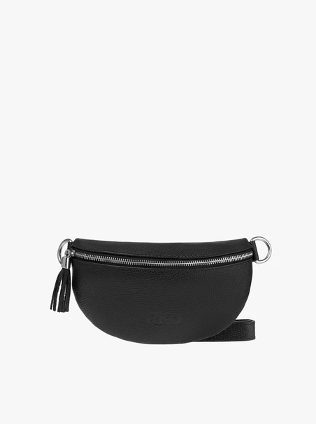 Schwarze Nierentasche mit Quaste