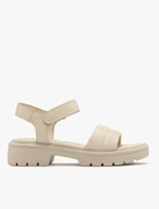 Cremefarbene Sandalen mit Klettverschluss
